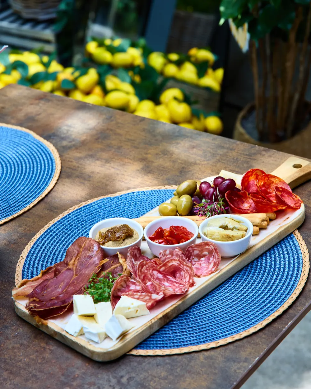 Antipasti board on the terrace