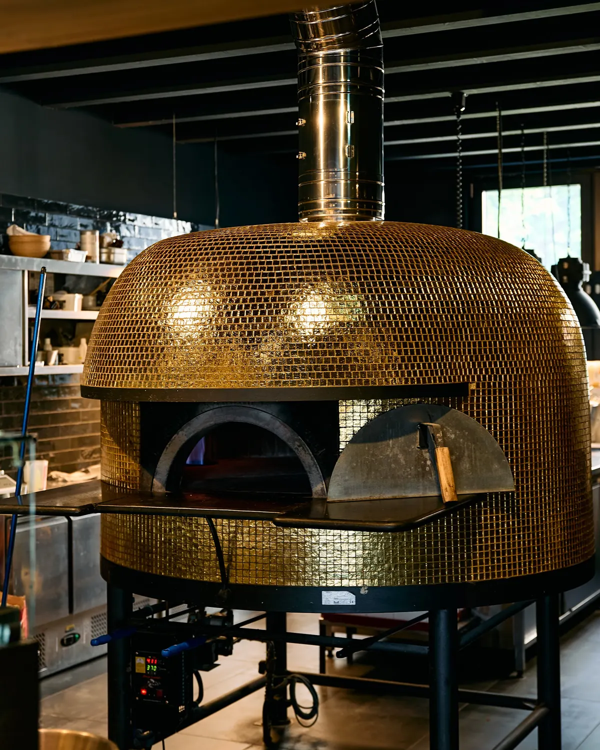 Golden pizza oven